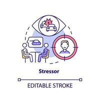 Stressor concept icon. Witness of traumatic event. Criteria for PTSD abstract idea thin line illustration. Isolated outline drawing. Editable stroke. vector