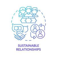 Sustainable relationships blue gradient concept icon. Long term connection. Charisma benefit abstract idea thin line illustration. Isolated outline drawing. vector