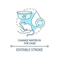 Change water in cage turquoise concept icon. Preventing contaminants abstract idea thin line illustration. Isolated outline drawing. Editable stroke. vector