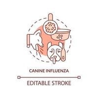 Canine influenza terracotta concept icon. Common health concern for dogs abstract idea thin line illustration. Dog flu. Isolated outline drawing. Editable stroke. vector