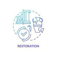Restoration blue gradient concept icon. Fixing process. Heritage objects preservation type abstract idea thin line illustration. Isolated outline drawing. vector