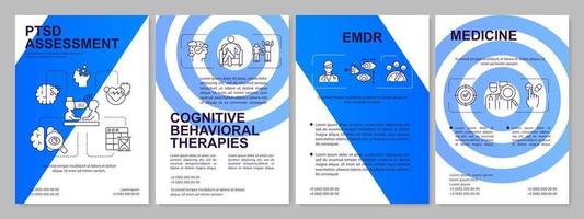 Recovery from PTSD word concepts blue banner. Trauma healing. Infographics with icons on color background. Isolated typography. Vector illustration with text.