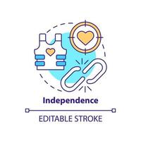 Independence concept icon. Foreign assistance rule abstract idea thin line illustration. Maintaining autonomy. Isolated outline drawing. Editable stroke. vector