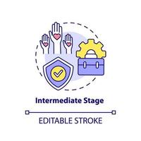 Intermediate stage concept icon. Start returning to normal life. PTSD treatment abstract idea thin line illustration. Isolated outline drawing. Editable stroke. vector
