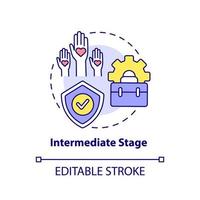 Intermediate stage concept icon. Start returning to normal life. PTSD treatment abstract idea thin line illustration. Isolated outline drawing. Editable stroke. vector