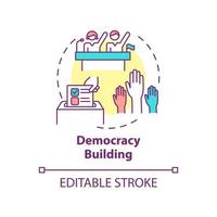 Democracy building concept icon. Armed conflicts prevention method abstract idea thin line illustration. Political freedom. Isolated outline drawing. Editable stroke. vector