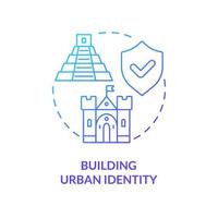 Building urban identity blue gradient concept icon. Architectural style. Conservation policy coverage abstract idea thin line illustration. Isolated outline drawing. vector