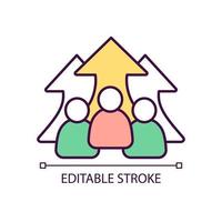 Population growth RGB color icon. Demographic development. Growing amount of people. Overpopulation. Isolated vector illustration. Simple filled line drawing. Editable stroke.