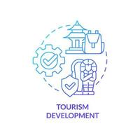 Tourism development blue gradient concept icon. Observing local landmarks. Heritage preservation abstract idea thin line illustration. Isolated outline drawing. vector