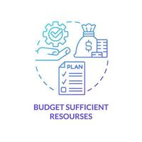 Budget sufficient resources blue gradient concept icon. Principle of heritage conservation abstract idea thin line illustration. Isolated outline drawing. vector