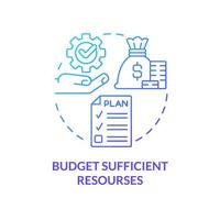 Budget sufficient resources blue gradient concept icon. Principle of heritage conservation abstract idea thin line illustration. Isolated outline drawing. vector