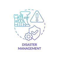 Disaster management blue gradient concept icon. Heritage protection. Developmental activity abstract idea thin line illustration. Isolated outline drawing. vector
