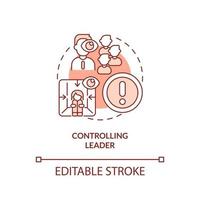 Controlling leader red concept icon. Demanding boss. Type of toxic leader abstract idea thin line illustration. Isolated outline drawing. Editable stroke. vector