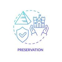 Preservation blue gradient concept icon. Program of protection. Type of cultural heritage conservation abstract idea thin line illustration. Isolated outline drawing. vector