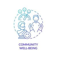 Community well-being blue gradient concept icon. Local citizens satisfaction. Conservation policy abstract idea thin line illustration. Isolated outline drawing. vector