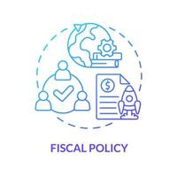 Fiscal policy blue gradient concept icon. Cooperation for sustainable recovery after covid abstract idea thin line illustration. Isolated outline drawing vector