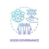 Good governance blue gradient concept icon. Public institution. International relations theory abstract idea thin line illustration. Isolated outline drawing vector