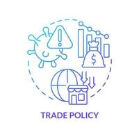 Trade policy blue gradient concept icon. Cooperation for sustainable recovery after covid pandemic abstract idea thin line illustration. Isolated outline drawing vector