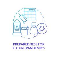 Preparedness for future pandemics blue gradient concept icon. World recovery after covid pandemic abstract idea thin line illustration. Isolated outline drawing vector