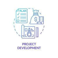 Project development blue gradient concept icon. Plan and management. Heritage conservation process abstract idea thin line illustration. Isolated outline drawing. vector