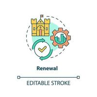 Renewal concept icon. Unban integration. Cultural heritage preservation type abstract idea thin line illustration. Isolated outline drawing. Editable stroke. vector