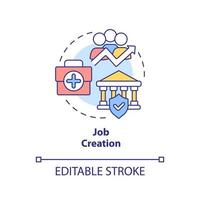 Job creation concept icon. Development strategy. Heritage conservation policy abstract idea thin line illustration. Isolated outline drawing. Editable stroke. vector