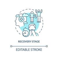 Recovery stage turquoise concept icon. Traumatic experience. PTSD treatment abstract idea thin line illustration. Isolated outline drawing. Editable stroke. vector