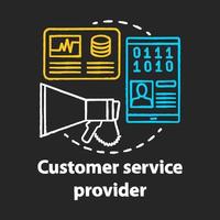 Customer service provider chalk concept icon. Billing idea. Technical support, hotline and communication. Clients assistance. Vector isolated chalkboard illustration