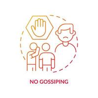 No gossiping red gradient concept icon. Do not spread rumors. Ethical code. Social etiquette abstract idea thin line illustration. Isolated outline drawing. vector