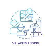 Village planning blue gradient concept icon. Rural areas development. Social planning example abstract idea thin line illustration. Isolated outline drawing. vector