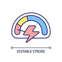 Critically low level awareness RGB color icon. Scale and lightening. Dangerous accident prevention. Isolated vector illustration. Simple filled line drawing. Editable stroke.