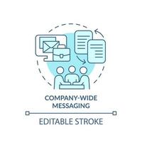 Company wide messaging turquoise concept icon. Solving for customer need abstract idea thin line illustration. Isolated outline drawing. Editable stroke. vector