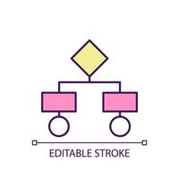Algorithm structure RGB color icon. Mathematical problem solving. Tasks sequence. Project and strategy. Isolated vector illustration. Simple filled line drawing. Editable stroke.