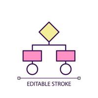 Algorithm structure RGB color icon. Mathematical problem solving. Tasks sequence. Project and strategy. Isolated vector illustration. Simple filled line drawing. Editable stroke.