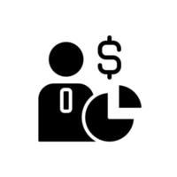 Shareholder black glyph icon. Sharing ownership. Equity in corporation. Joint-stock company. Contractual agreement. Silhouette symbol on white space. Solid pictogram. Vector isolated illustration