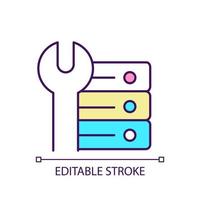 Processing large amount of data RGB color icon. Computer data storage. Hardware. Digital memory. Isolated vector illustration. Simple filled line drawing. Editable stroke.