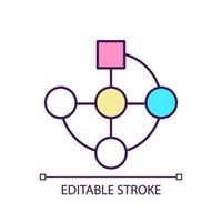 Plan scheme RGB color icon. Problem solving process. Chart and diagram. Instruction and sequence. Isolated vector illustration. Simple filled line drawing. Editable stroke.