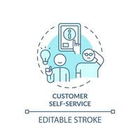 Customer self service turquoise concept icon. Type of customer service abstract idea thin line illustration. Isolated outline drawing. Editable stroke. vector