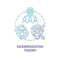 Modernization theory blue gradient concept icon. Social progress and development. World processes abstract idea thin line illustration. Isolated outline drawing. vector