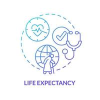 Life expectancy blue gradient concept icon. Social protection. Measure of human development abstract idea thin line illustration. Isolated outline drawing. vector