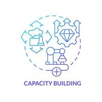 Capacity building blue gradient concept icon. Facility development. International cooperation abstract idea thin line illustration. Isolated outline drawing. vector