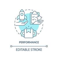 Performance turquoise concept icon. Goods and service quality. Product need abstract idea thin line illustration. Isolated outline drawing. Editable stroke. vector