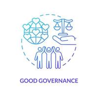 Good governance blue gradient concept icon. Public institution. International relations theory abstract idea thin line illustration. Isolated outline drawing. vector