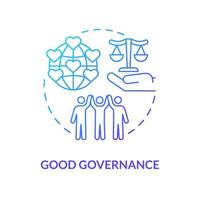 Good governance blue gradient concept icon. Public institution. International relations theory abstract idea thin line illustration. Isolated outline drawing. vector