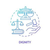 Dignity blue gradient concept icon. Human rights. International cooperation blue gradient concept abstract idea thin line illustration. Isolated outline drawing. vector