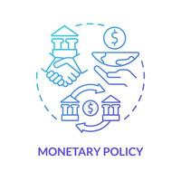 Monetary policy blue gradient concept icon. Cooperation for sustainable recovery after covid abstract idea thin line illustration. Isolated outline drawing. vector