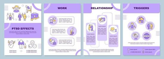 Life with PTSD word concepts purple banner. Mental health recovery. Infographics with icons on color background. Isolated typography. Vector illustration with text.