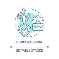 Intermediate stage turquoise concept icon. Returning to normal life. PTSD treatment abstract idea thin line illustration. Isolated outline drawing. Editable stroke. vector