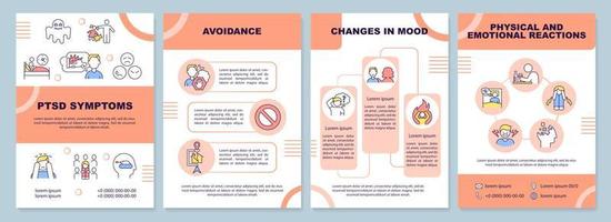 síntomas de la bandera naranja de conceptos de palabras de ptsd. trauma mental y angustia. infografías con iconos sobre fondo de color. tipografía aislada. ilustración vectorial con texto. vector