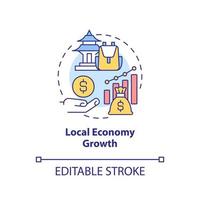 Local economy growth concept icon. Tourists engaging. Conservation policy abstract idea thin line illustration. Isolated outline drawing. Editable stroke. vector